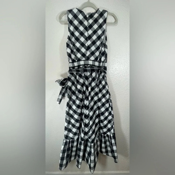 J. Crew Sleeveless Faux-Wrap Midi Dress in Gingham Cotton Poplin Women’s 6 - Picture 14 of 16